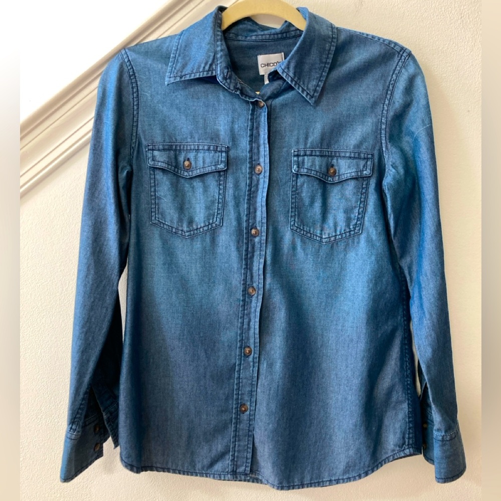 Chico’s Cotton Denim Button Front Size 0 or Small